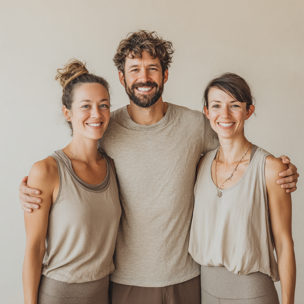 Інструктор йоги допомагає учню